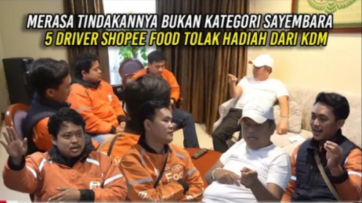 Viral! Five ShopeeFood Drivers Compactly Reject IDR 20 Million Prize: 'This Is Not a Competition'